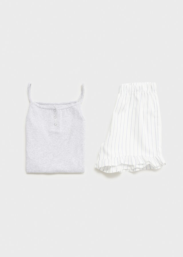 Mango Pijama Algodón Combinado