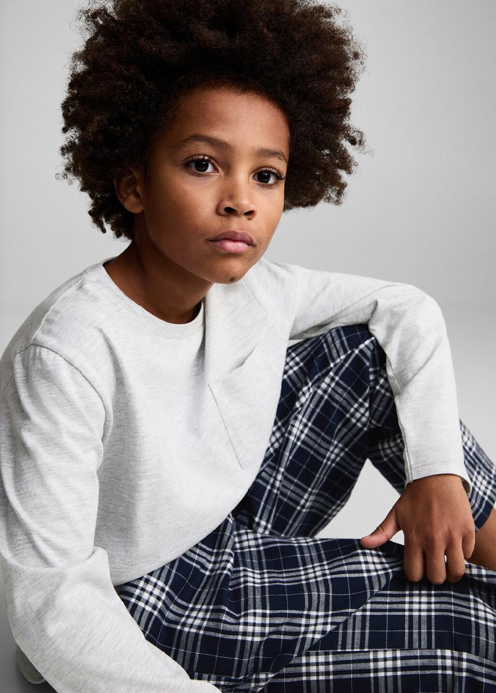 Mango Pijama algodón cuadros