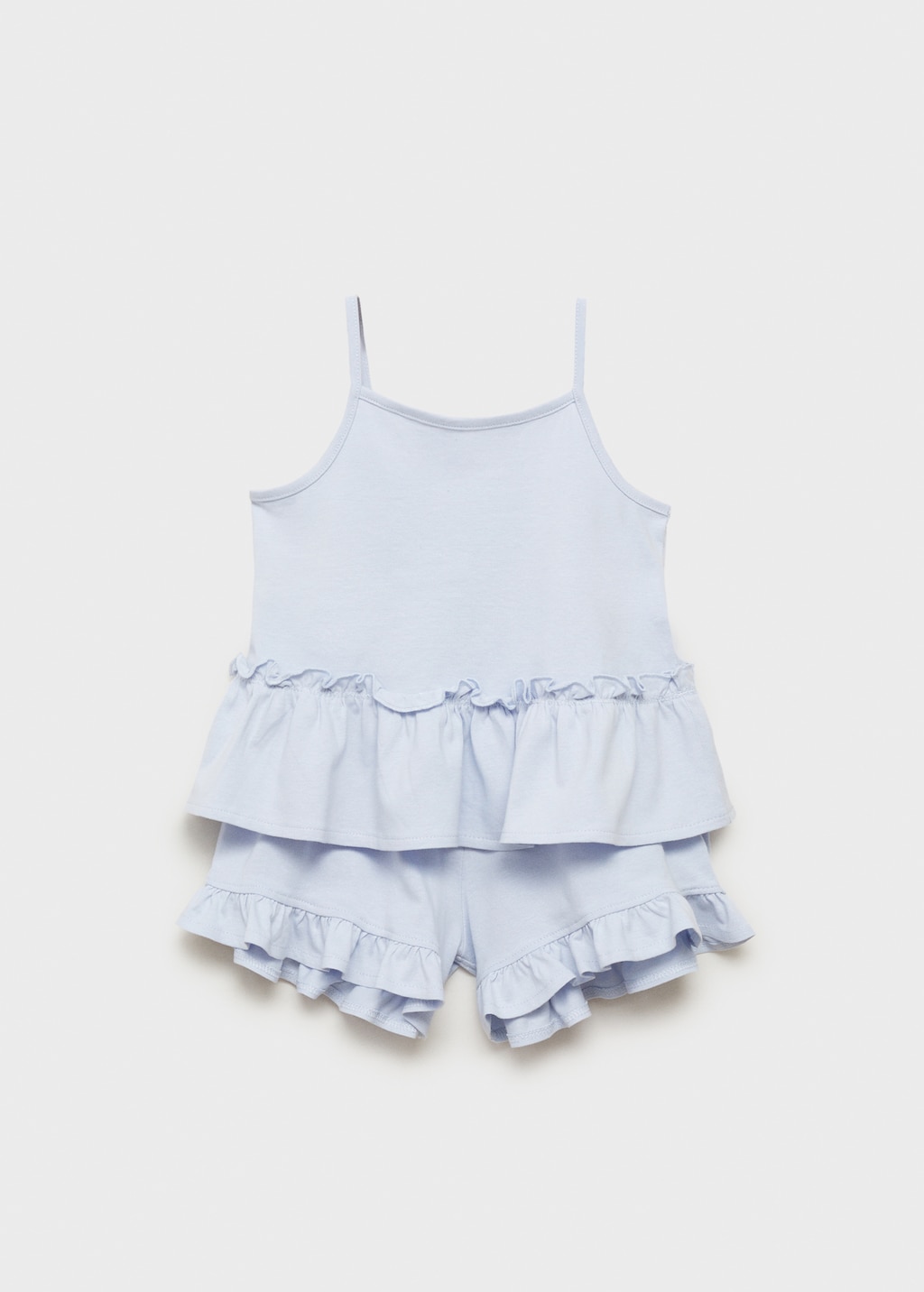 Mango Pijama algodón volantes