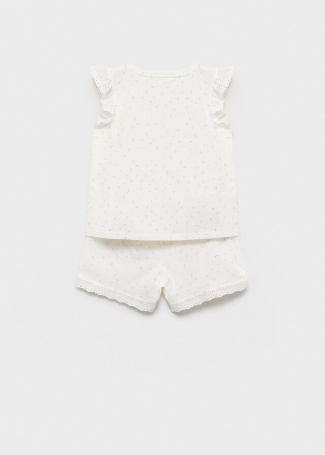 Mango Pijama Flores Algodón