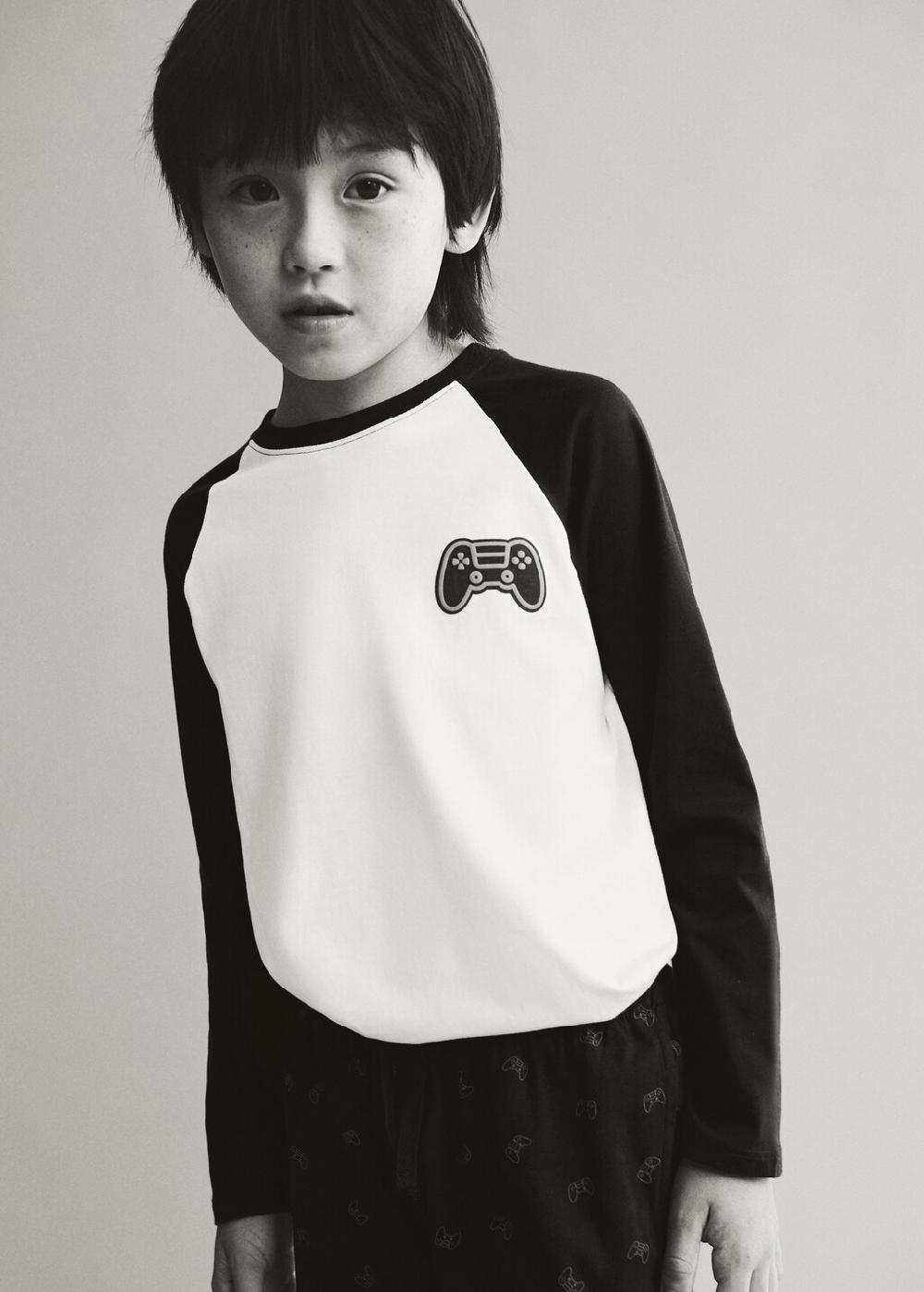 Mango Pijama largo algodón estampado