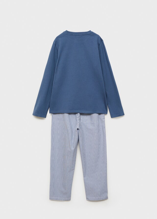 Mango Pijama Largo Algodón Rayas