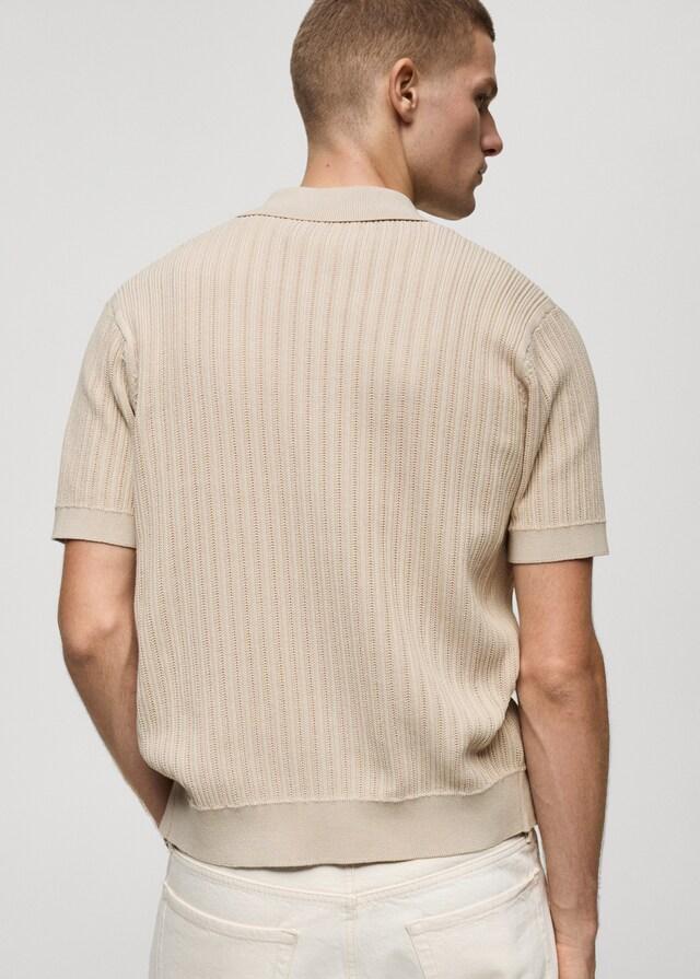 Mango Polo Abotonado Algodón Estructura