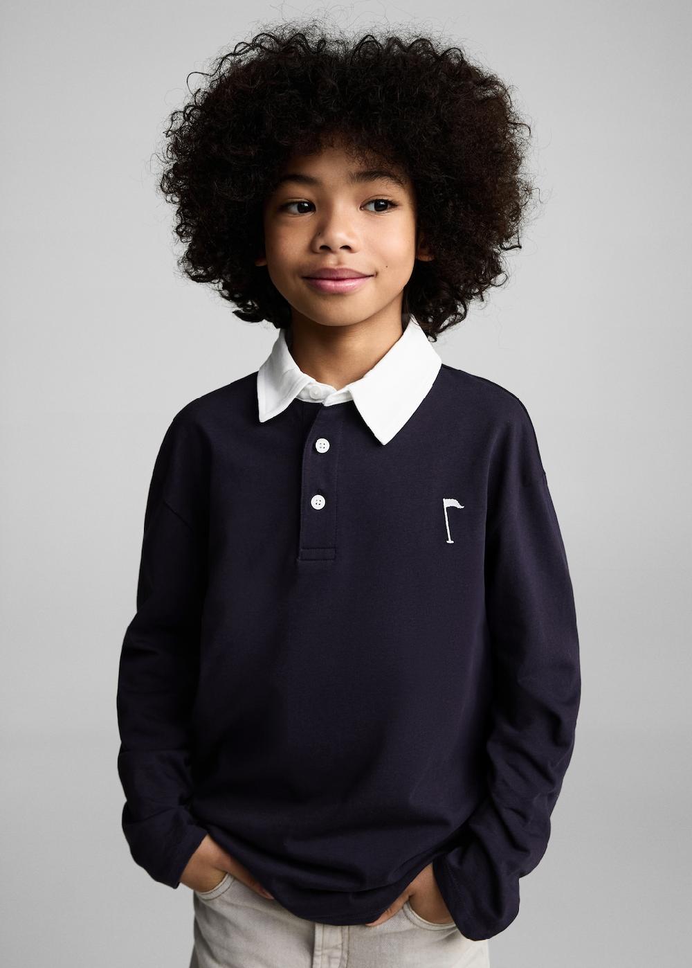 Mango Polo algodón cuello contraste