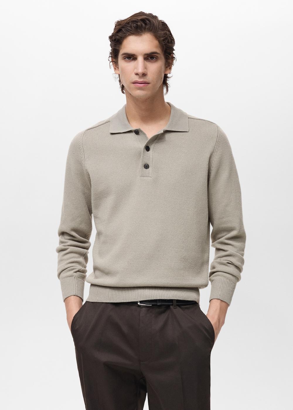 Mango Polo punto algodón