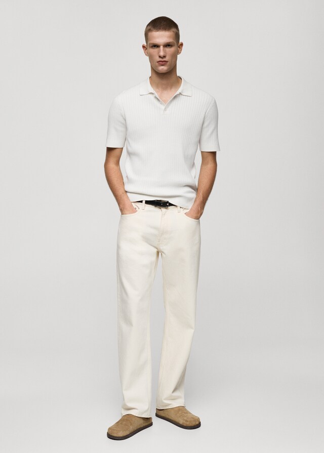 Mango Polo Punto Fino Algodón Canalé