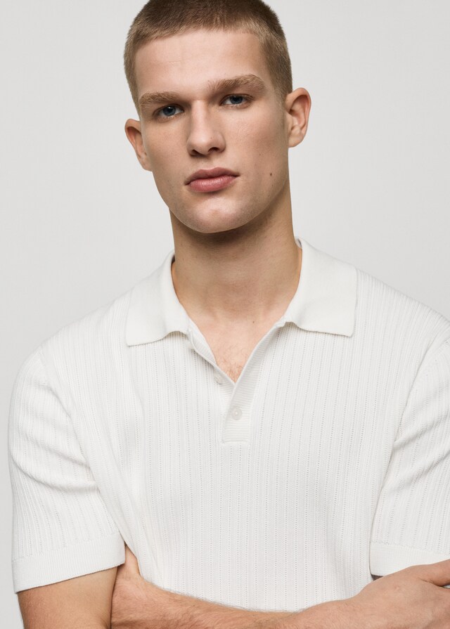 Mango Polo Punto Fino Algodón Canalé