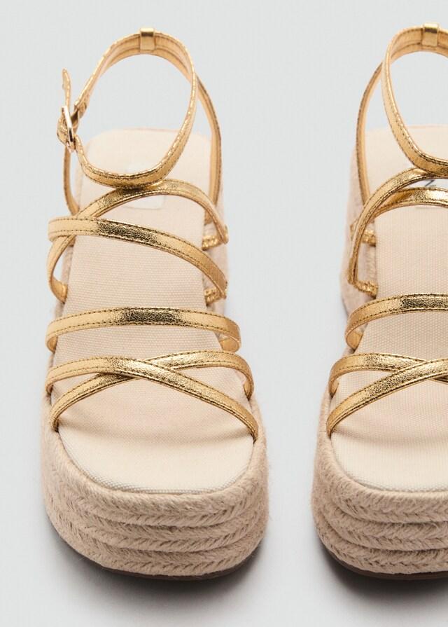 Mango Sandalia Plataforma Tiras Metálicas