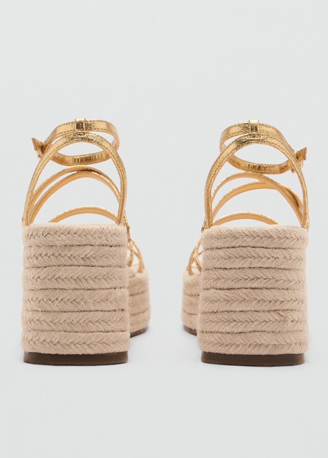 Mango Sandalia Plataforma Tiras Metálicas