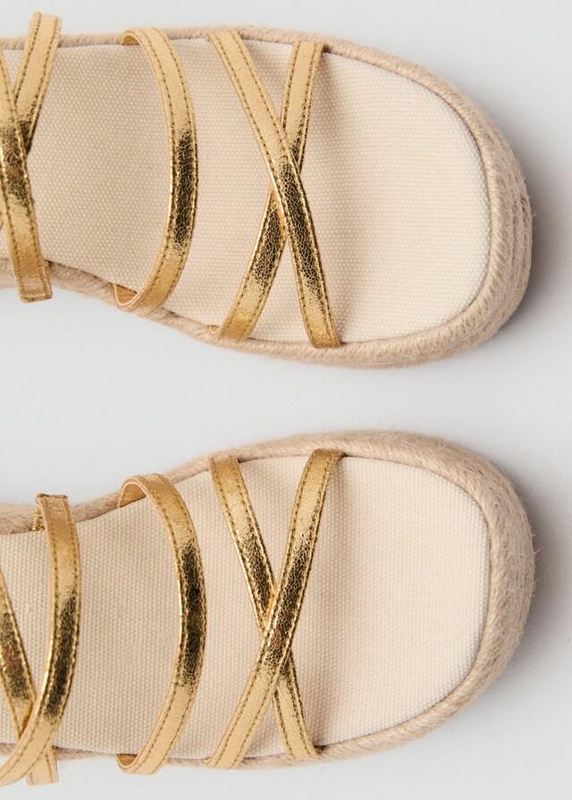 Mango Sandalia Plataforma Tiras Metálicas