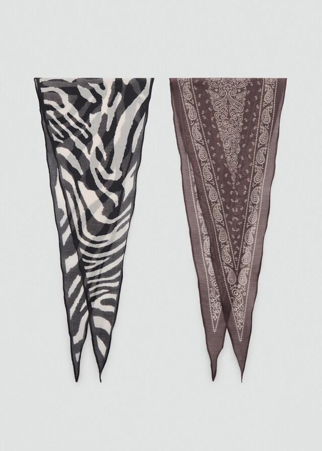 Mango Set 2 Pañuelos Estampados