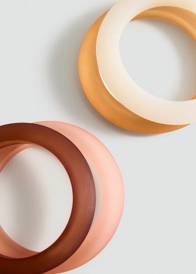 Mango Set Pulseras Combinadas Resina