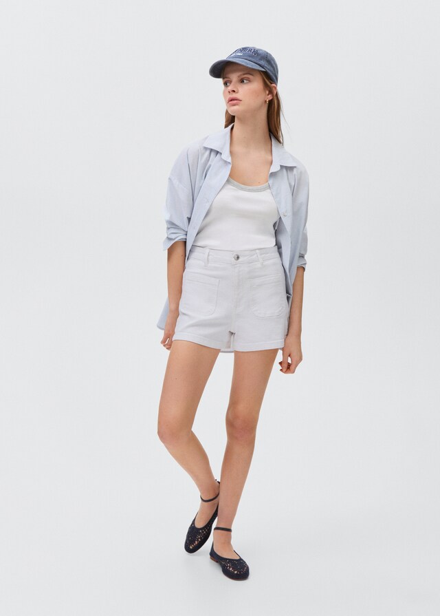 Mango Short Vaquero Bajo Vuelto