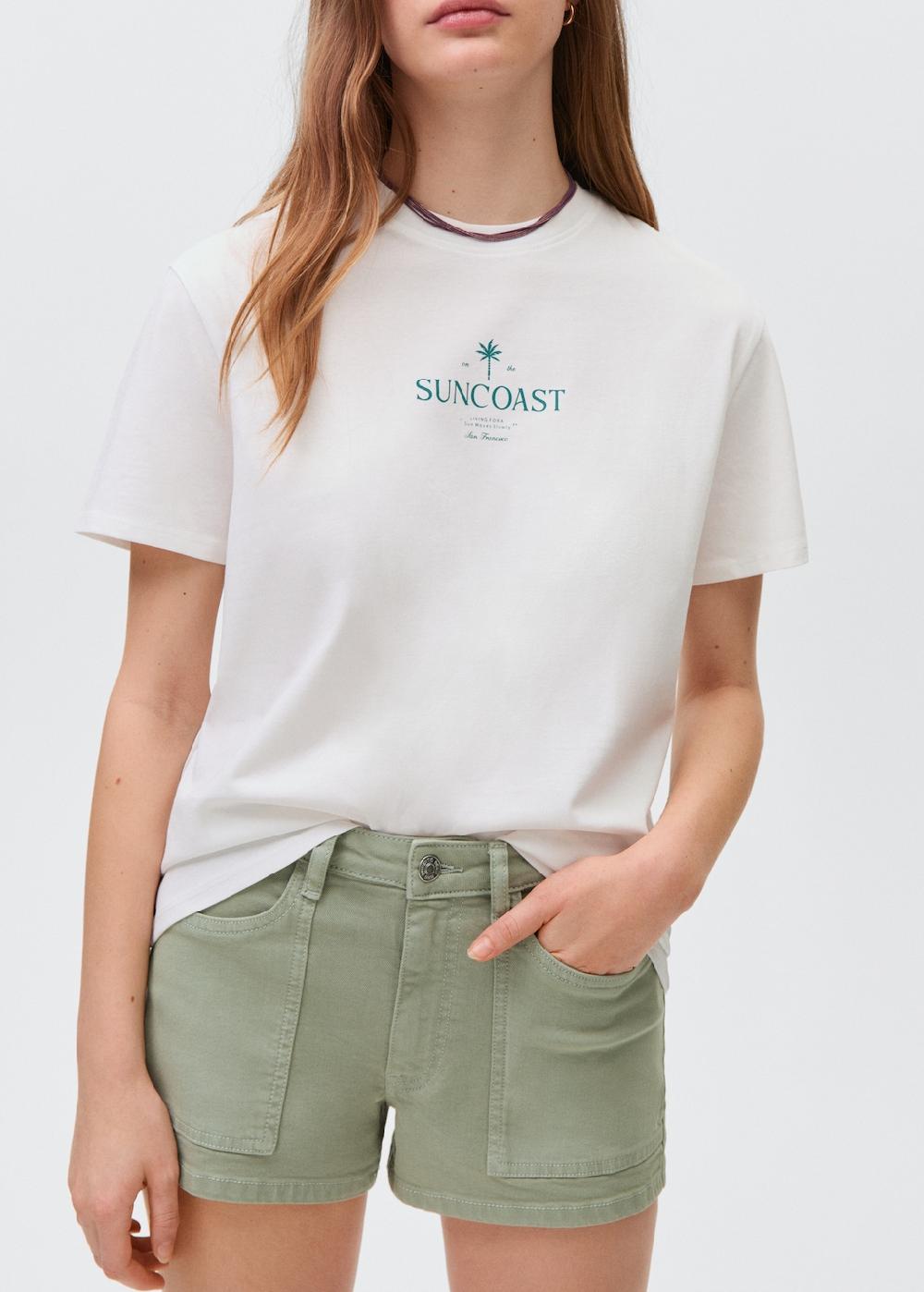 Mango Shorts algodón bolsillos