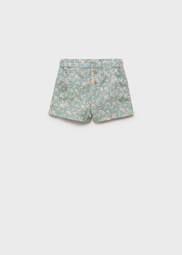 Mango Shorts Algodón Flores