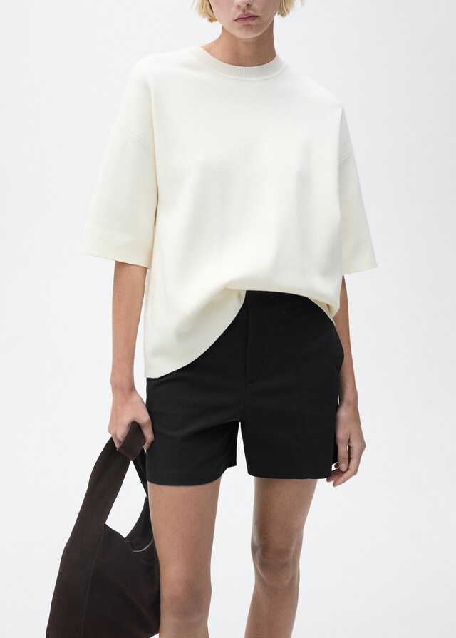 Mango Shorts Algodón Tiro Alto