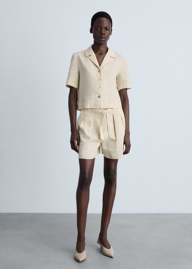 Mango Shorts Lino Cinturón