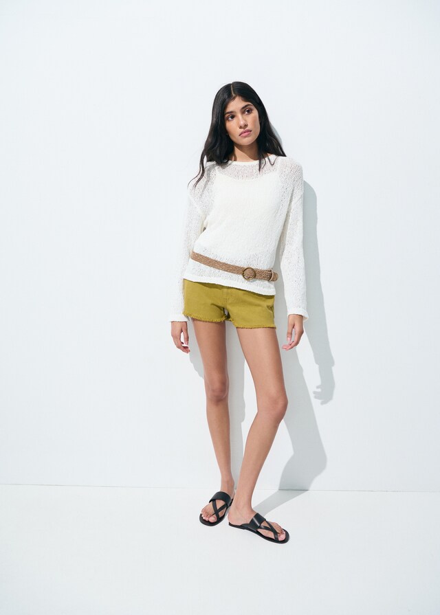 Mango Shorts Vaqueros Bajo Deshilachado