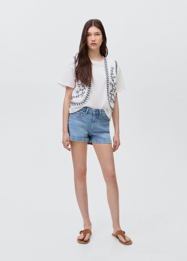 Mango Shorts Vaqueros Bajo Vuelto