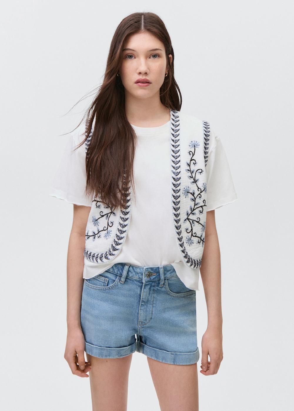 Mango Shorts vaqueros bajo vuelto