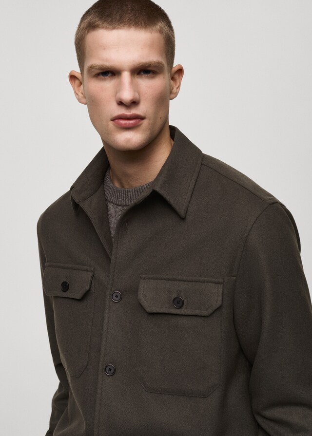 Mango Sobrecamisa Franela Mezcla De Lana