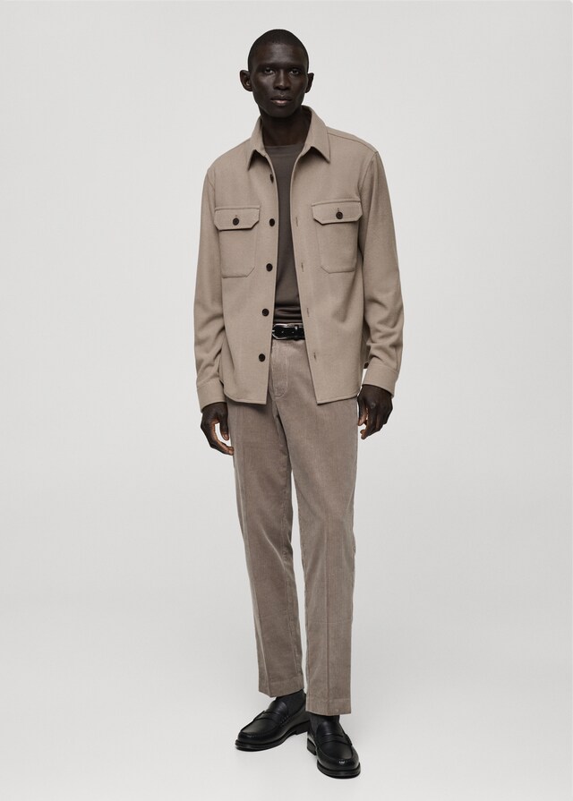 Mango Sobrecamisa Franela Mezcla De Lana