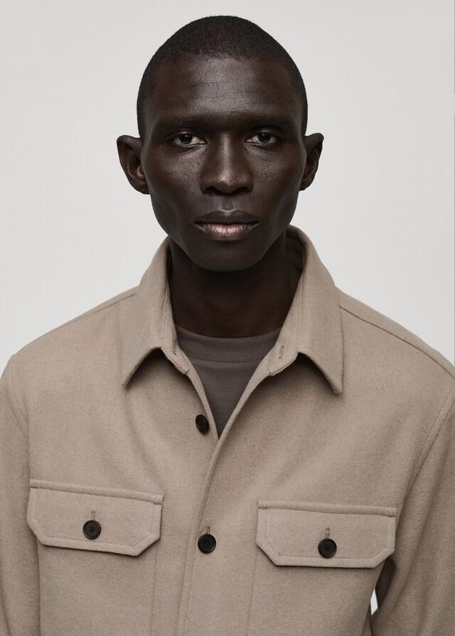 Mango Sobrecamisa Franela Mezcla De Lana