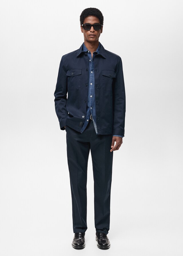 Mango Sobrecamisa Regular Fit Algodón Bolsillos