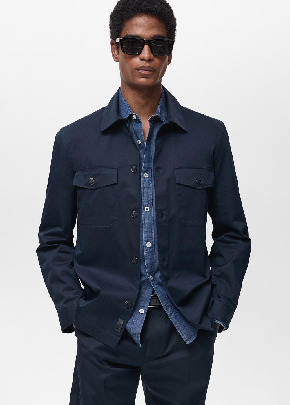 Mango Sobrecamisa regular fit algodón bolsillos