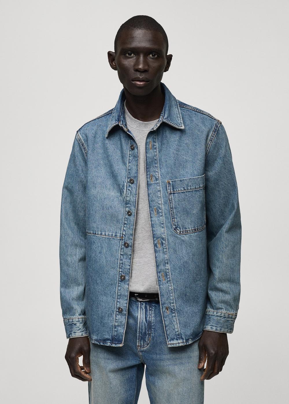 Mango Sobrecamisa vaquera bolsillo