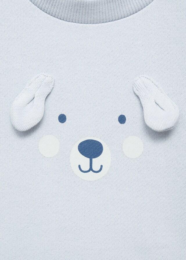 Mango Sudadera Algodón Adornos Relieve