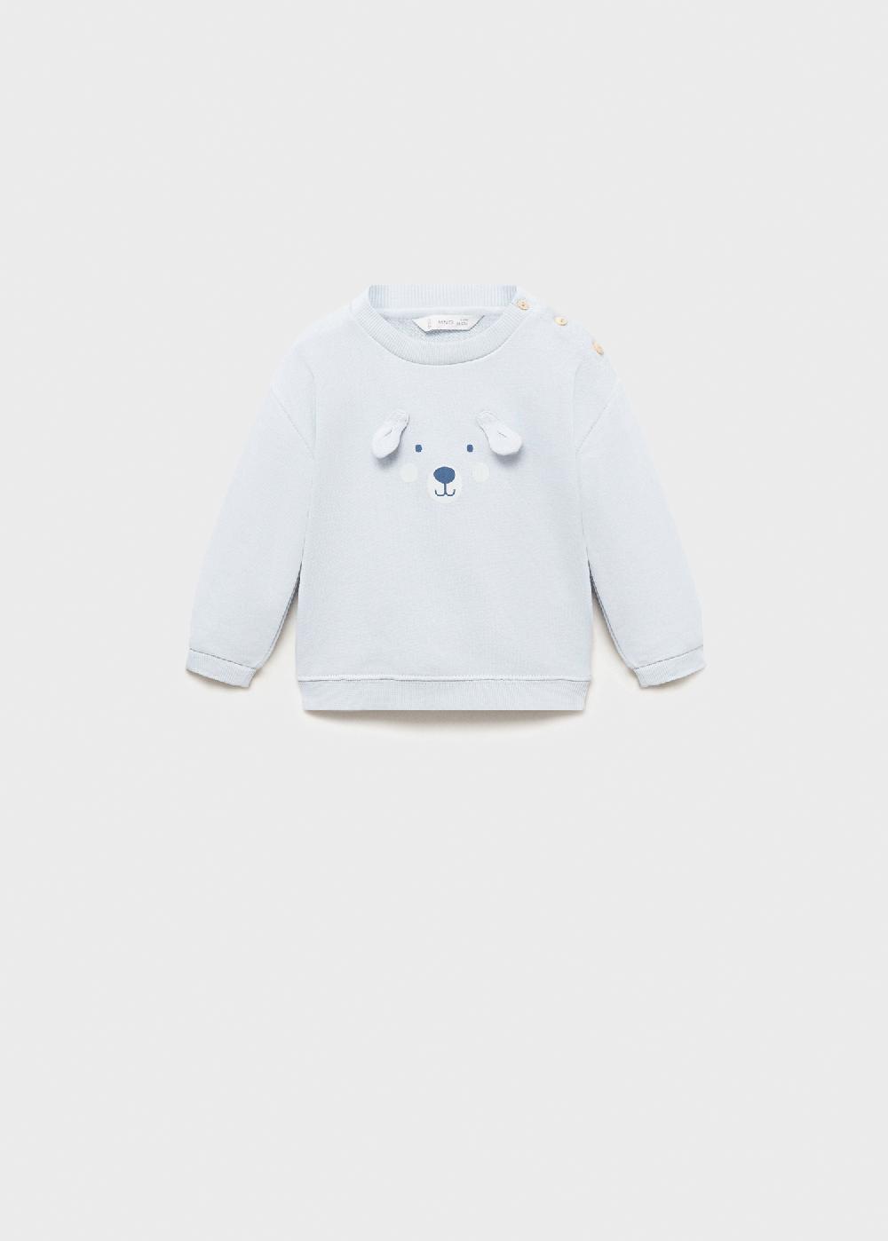 Mango Sudadera Algodón Adornos Relieve