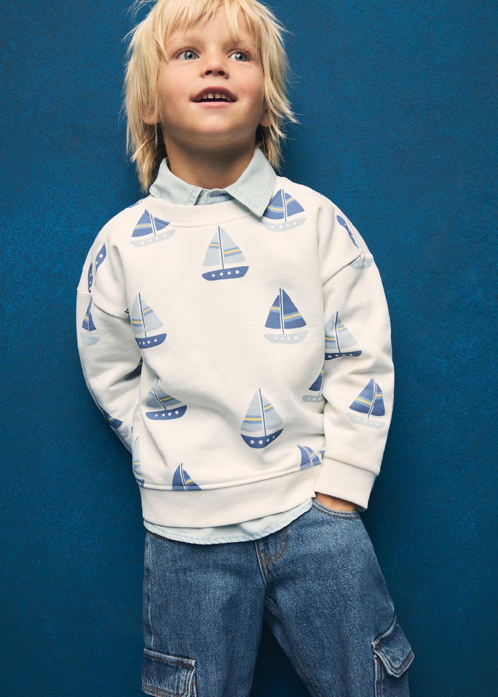 Mango Sudadera algodón estampada