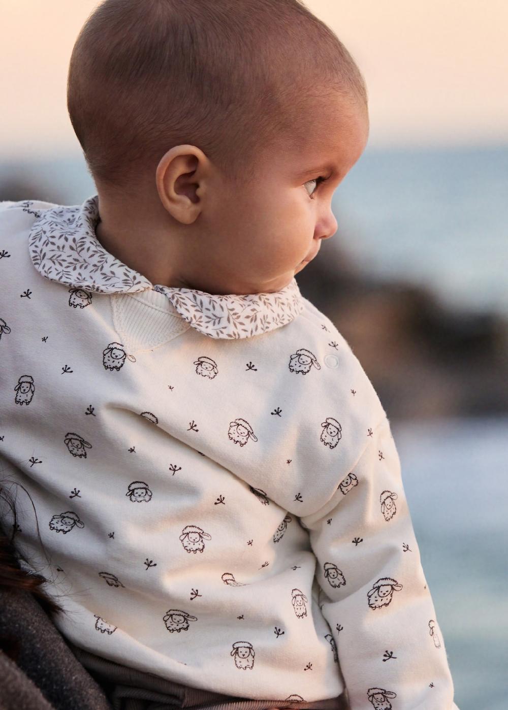 Mango Sudadera algodón estampada