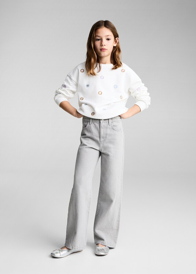 Mango Sudadera Apliques Flores