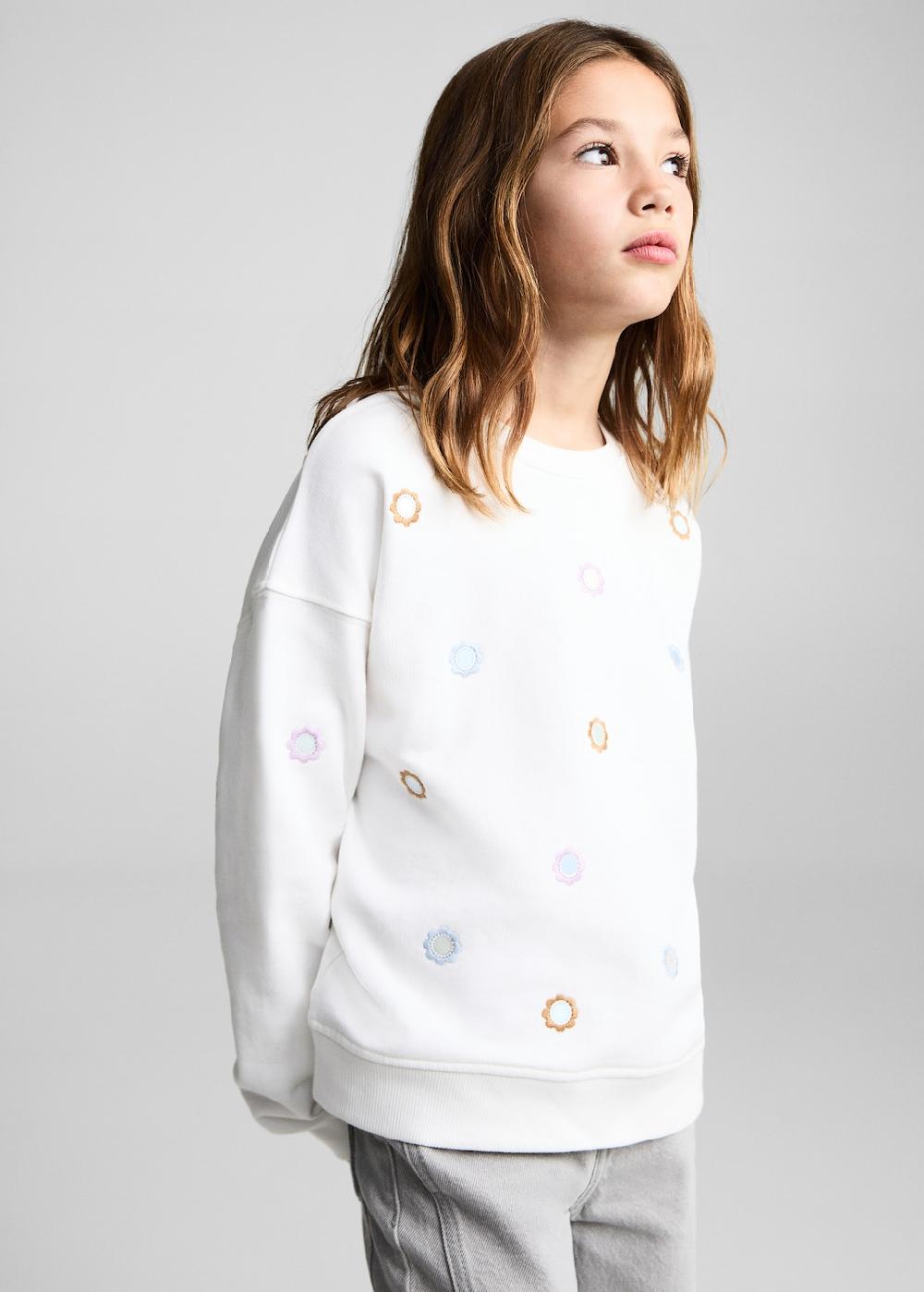 Mango Sudadera apliques flores