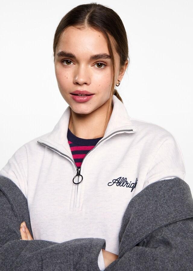 Mango Sudadera Cremallera Mensaje