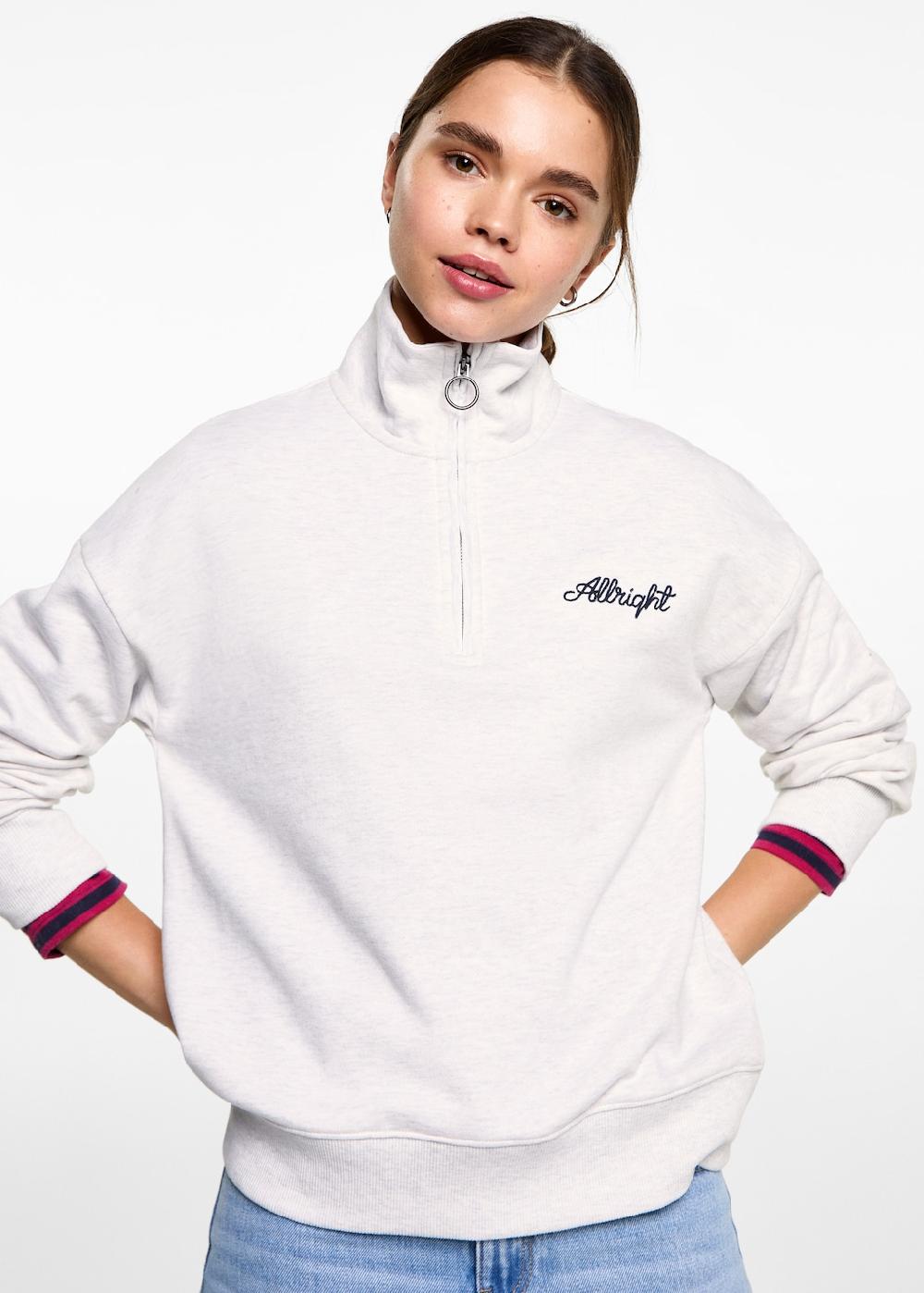 Mango Sudadera cremallera mensaje