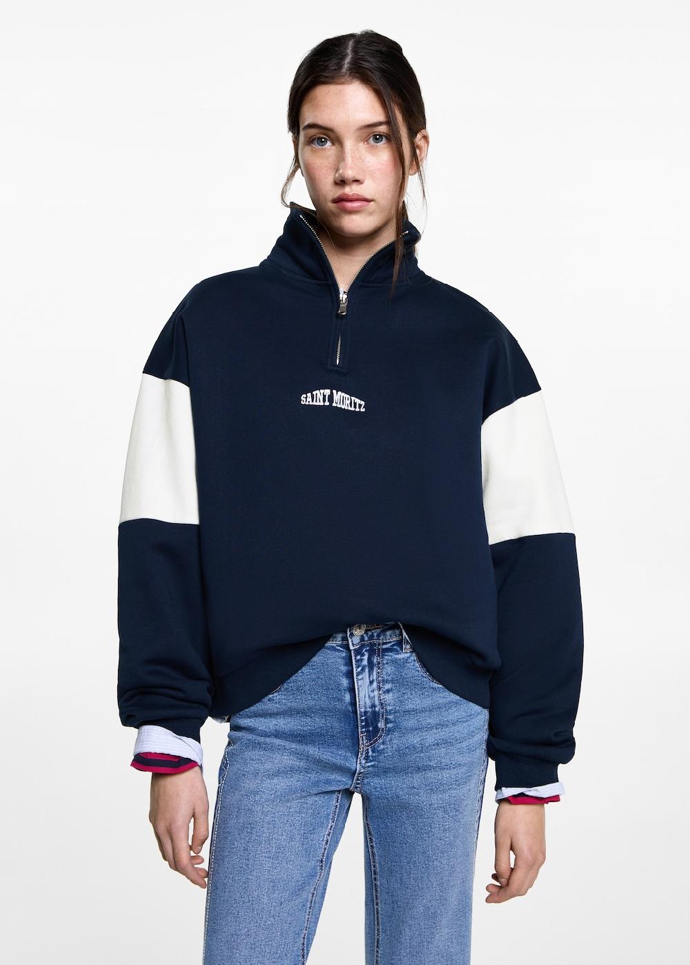 Mango Sudadera cremallera mensaje