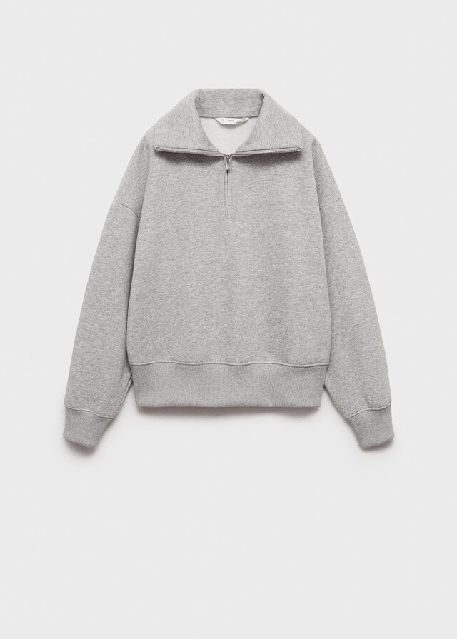 Mango Sudadera Cuello Alto Cremallera