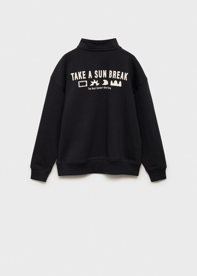 Mango Sudadera Cuello Alto Cremallera