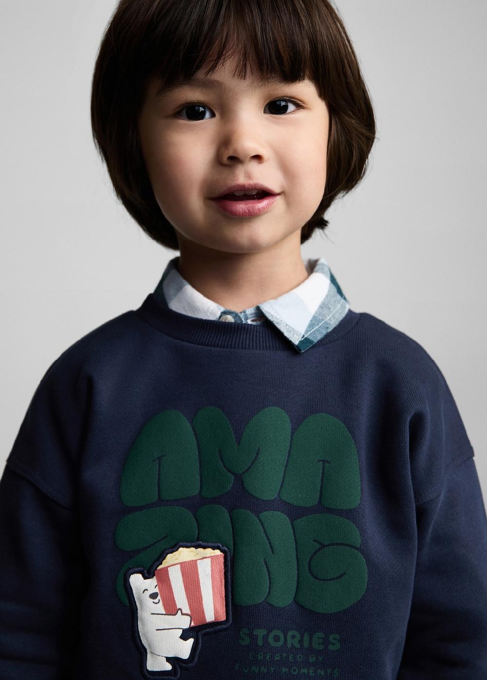 Mango Sudadera estampado relieve