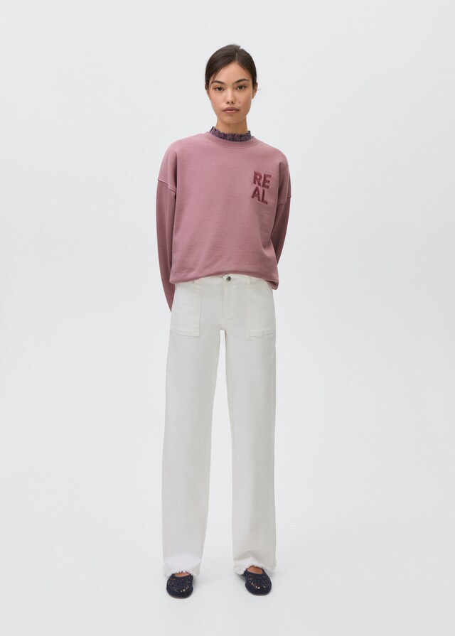 Mango Sudadera Mensaje Bordado