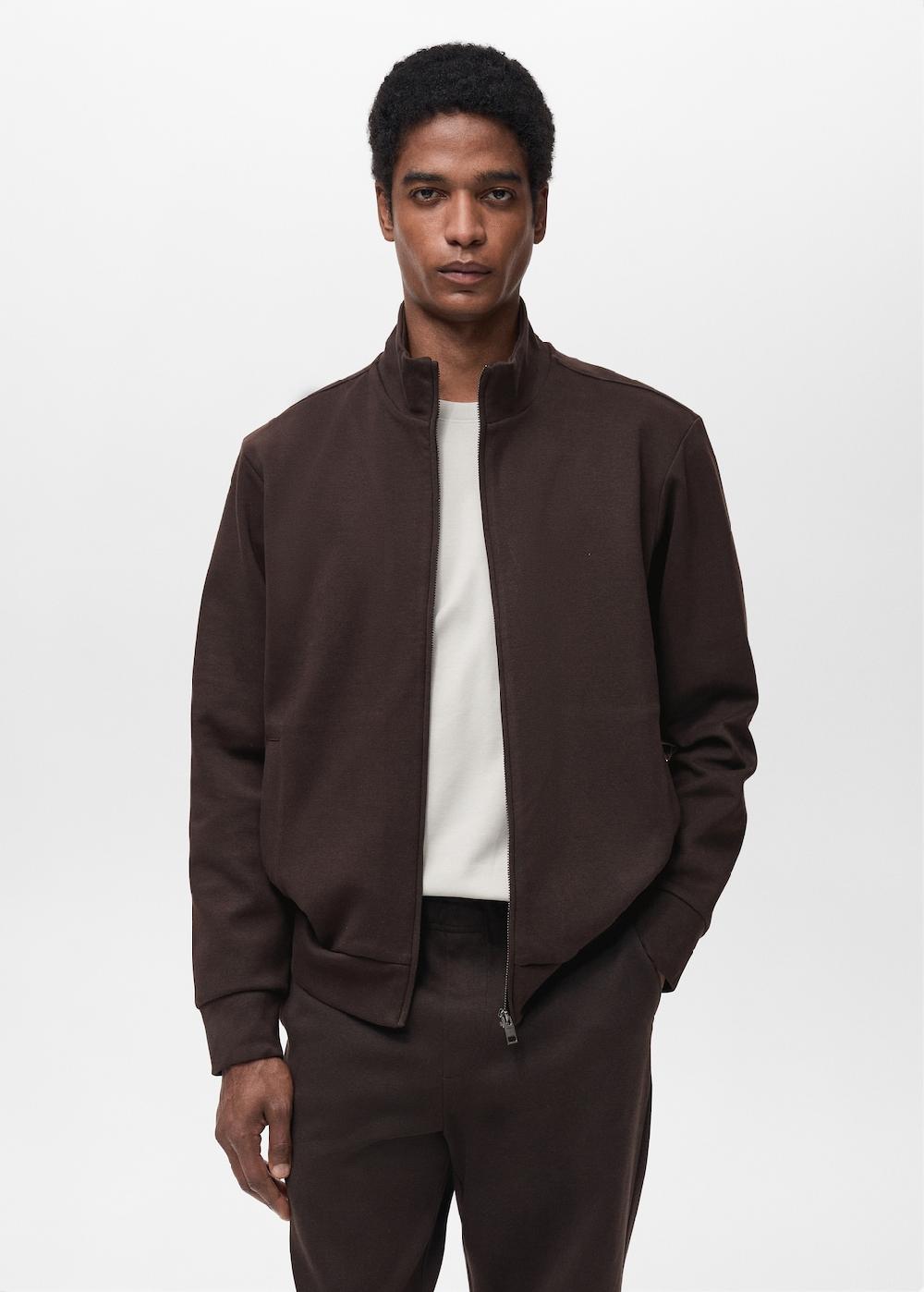 Mango Sudadera perkins algodón cremallera