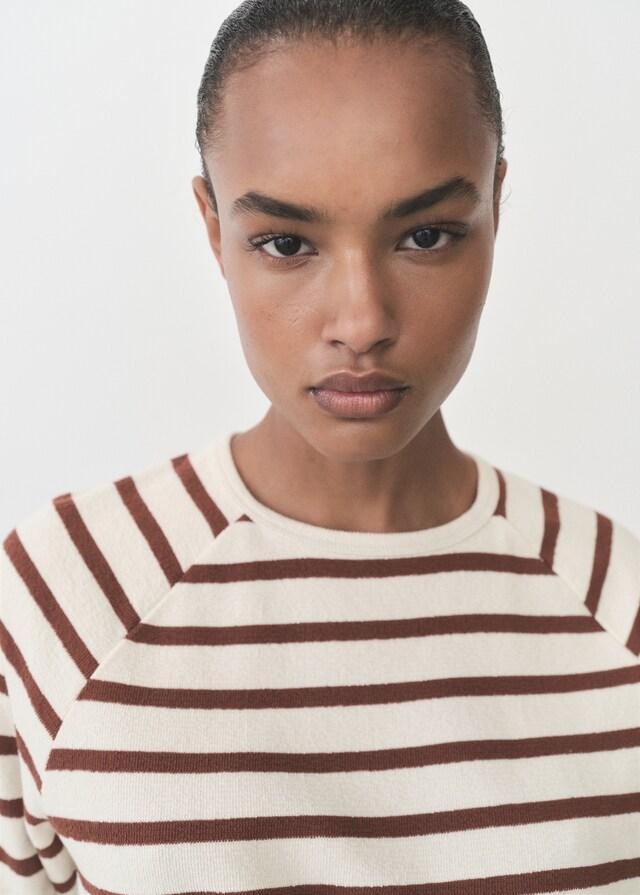 Mango Sudadera Rayas Cuello Redondo