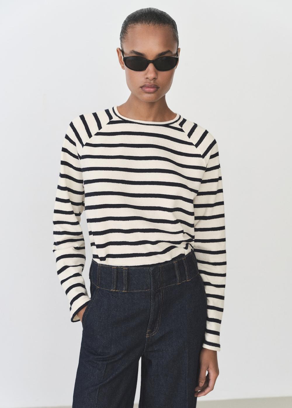 Mango Sudadera rayas cuello redondo