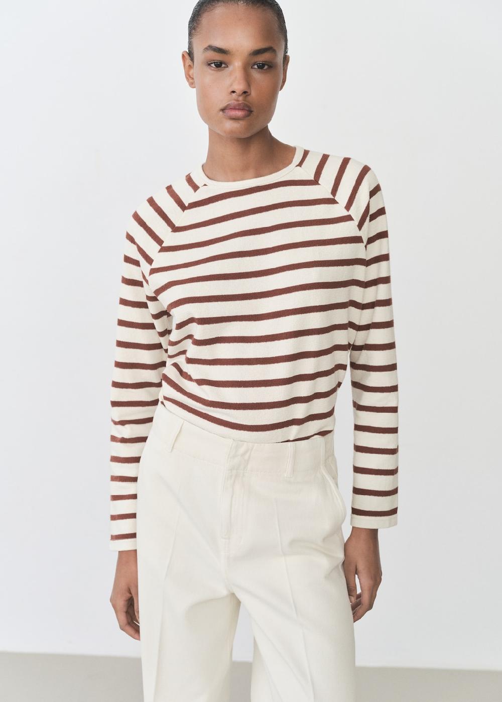 Mango Sudadera rayas cuello redondo