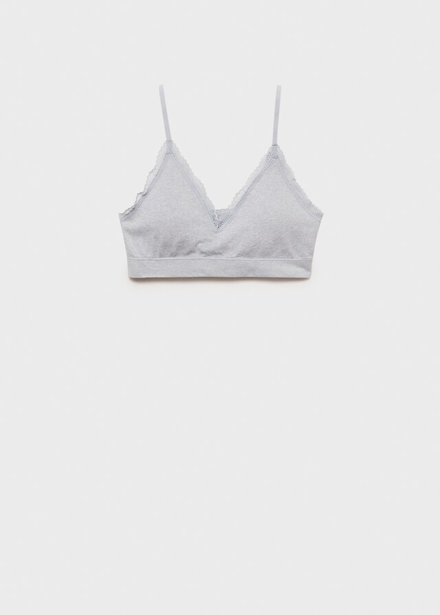 Mango Sujetador Triángulo Detalle Blonda