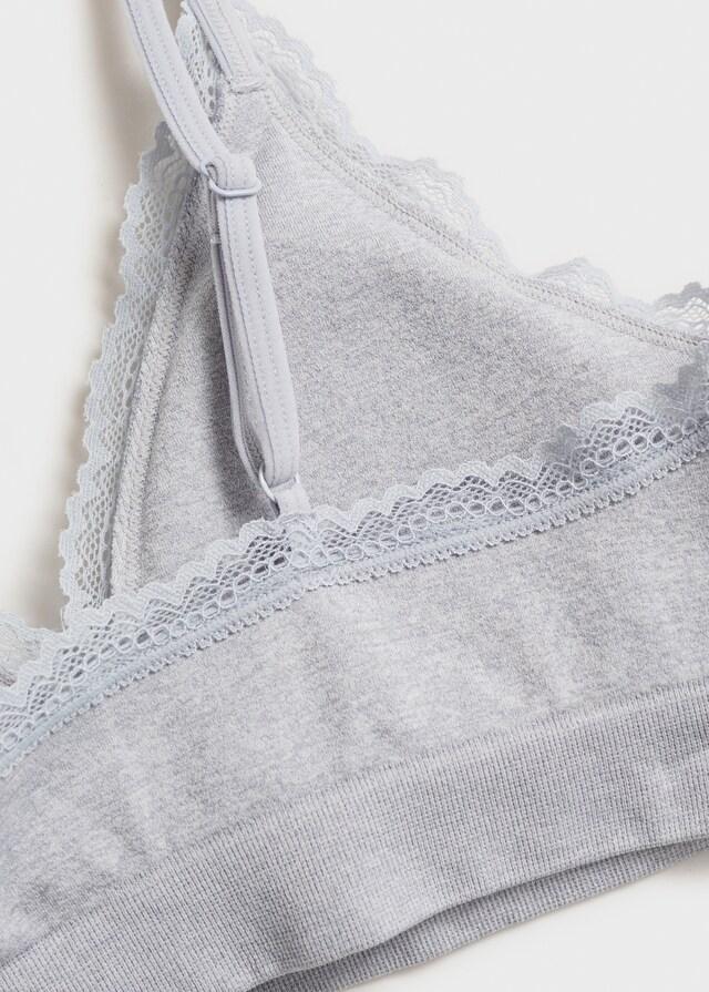 Mango Sujetador Triángulo Detalle Blonda