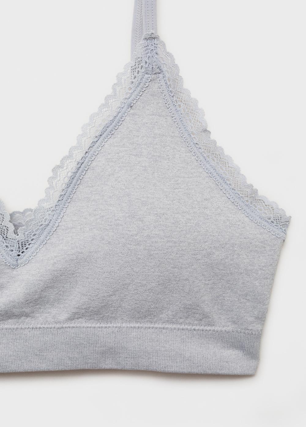 Mango Sujetador triángulo detalle blonda